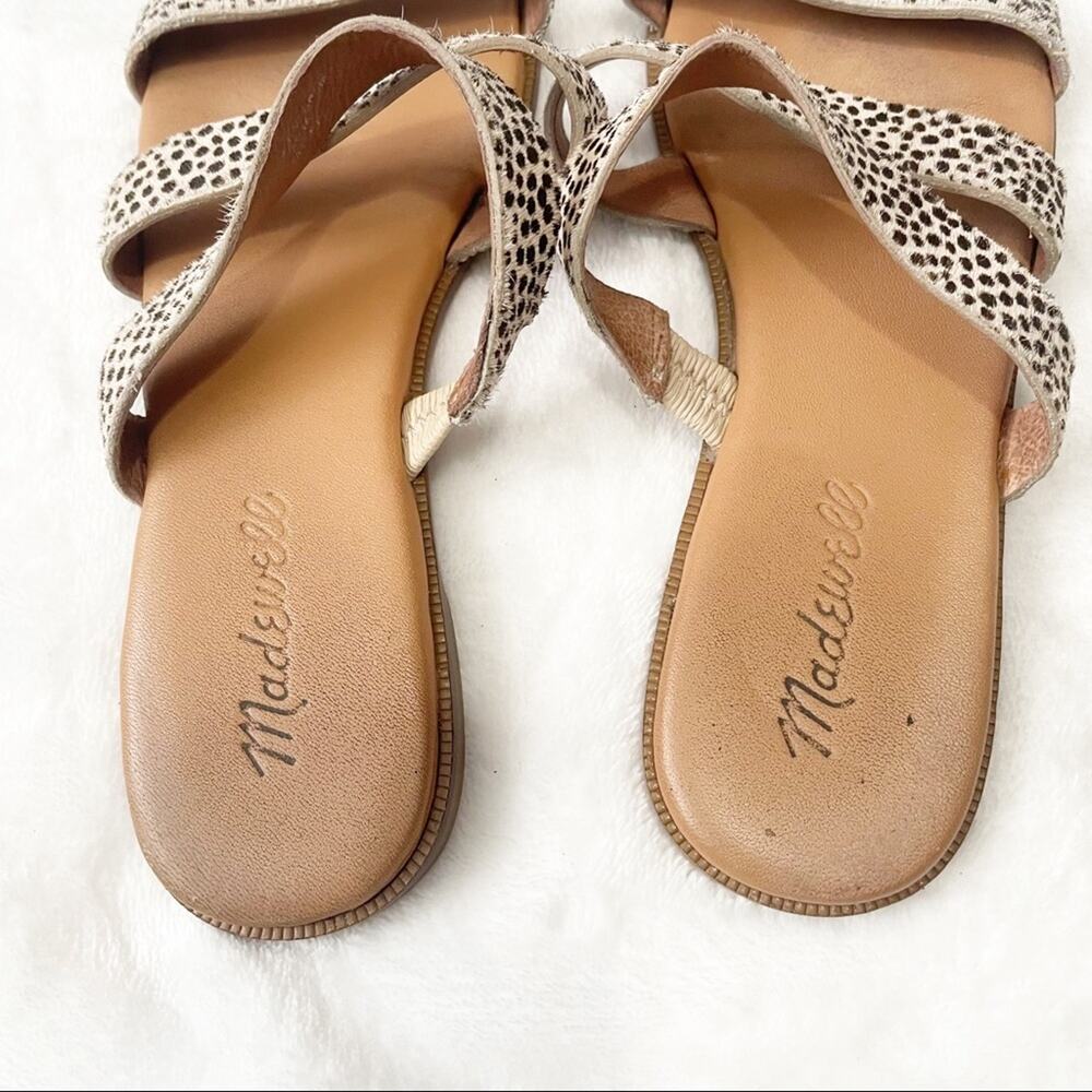 Madewell Llana slide sandal spotted calf hair flat size 7 - Picture 4 of 7